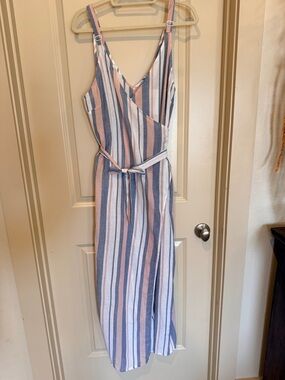 ASOS: NWT Striped Wrap Maxi Dress in Blue and Pink